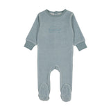 Velour Stripe Footie-Blue Stripe