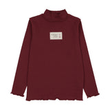 Limited Capsule Mock Neck Top-Deep Red