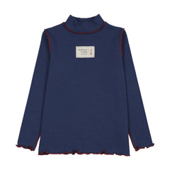 Limited Capsule Mock Neck Top-Bellwether Blue