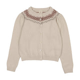 Heirloom Knits Cardigan-Cream/Pink
