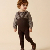 Knit Suspender Leggings-Chocolate Brown