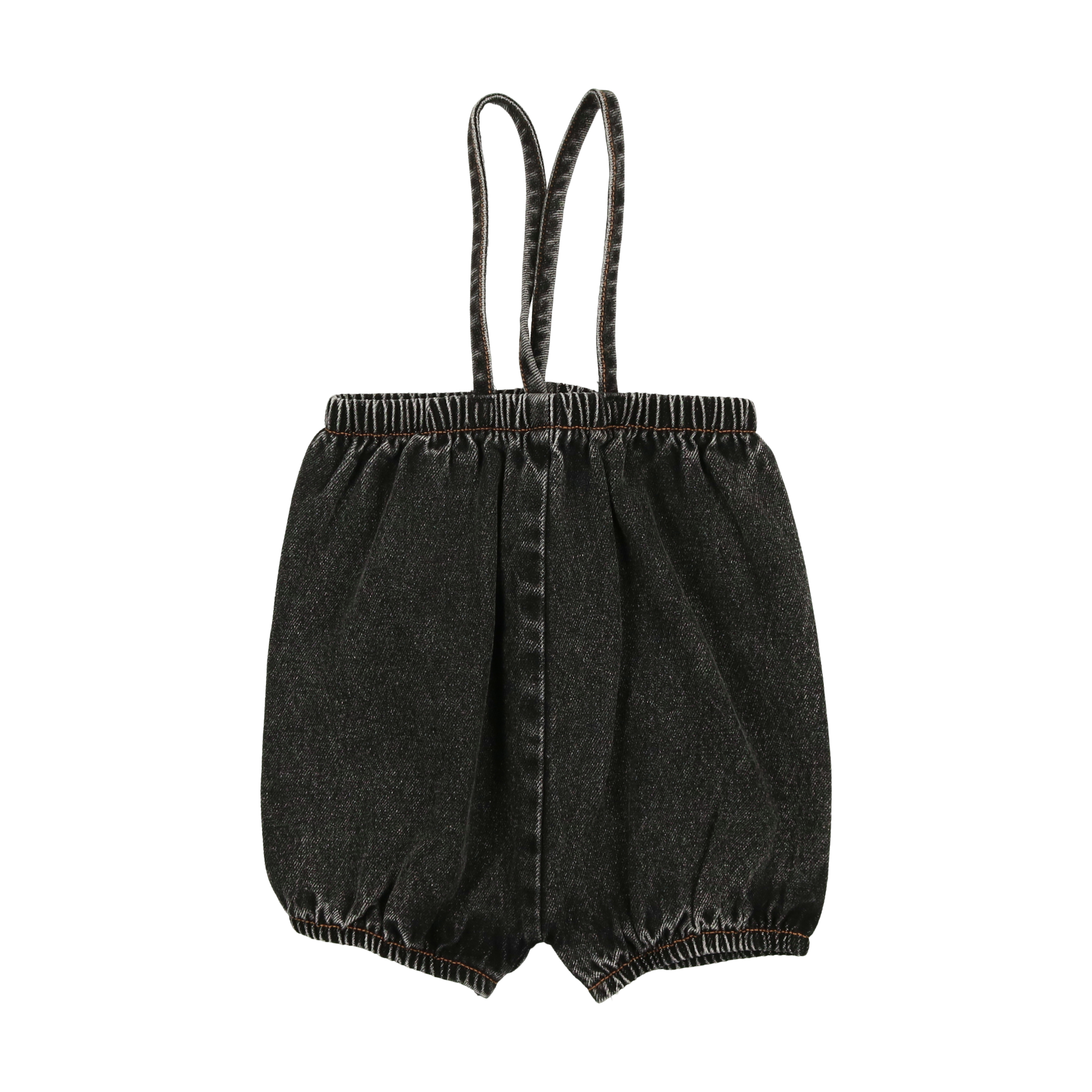 Bubble Suspender Shorts - Black