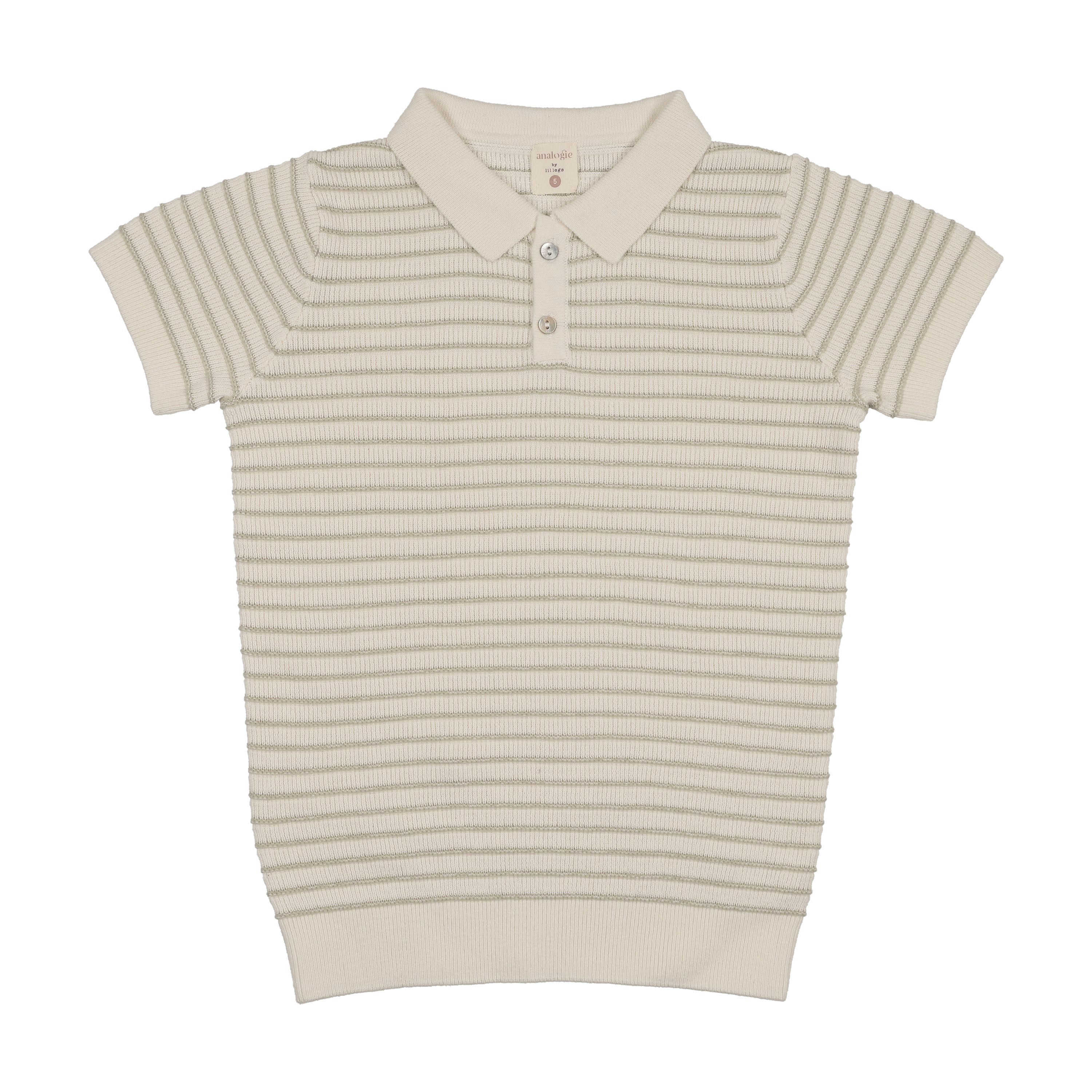 Textured Stripe Knit Polo-Shrub Green