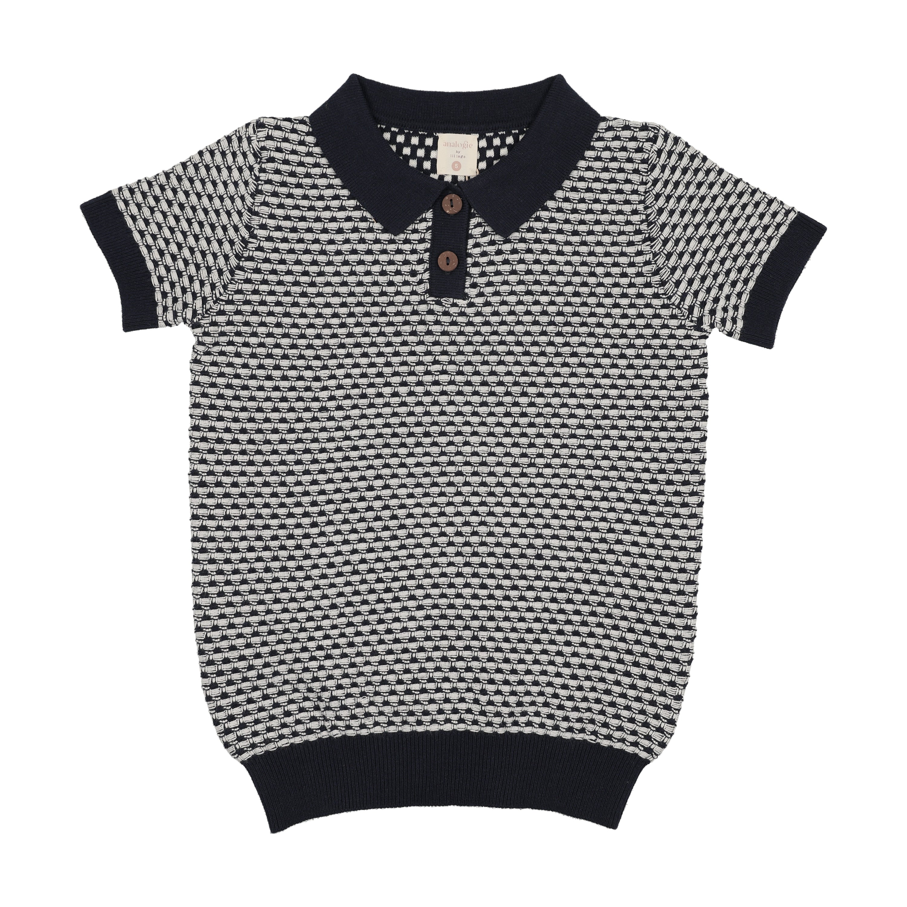 Multi Knit Polo-Navy