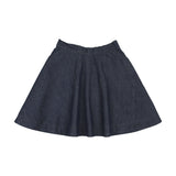 Denim Flared Skirt-Navy Denim