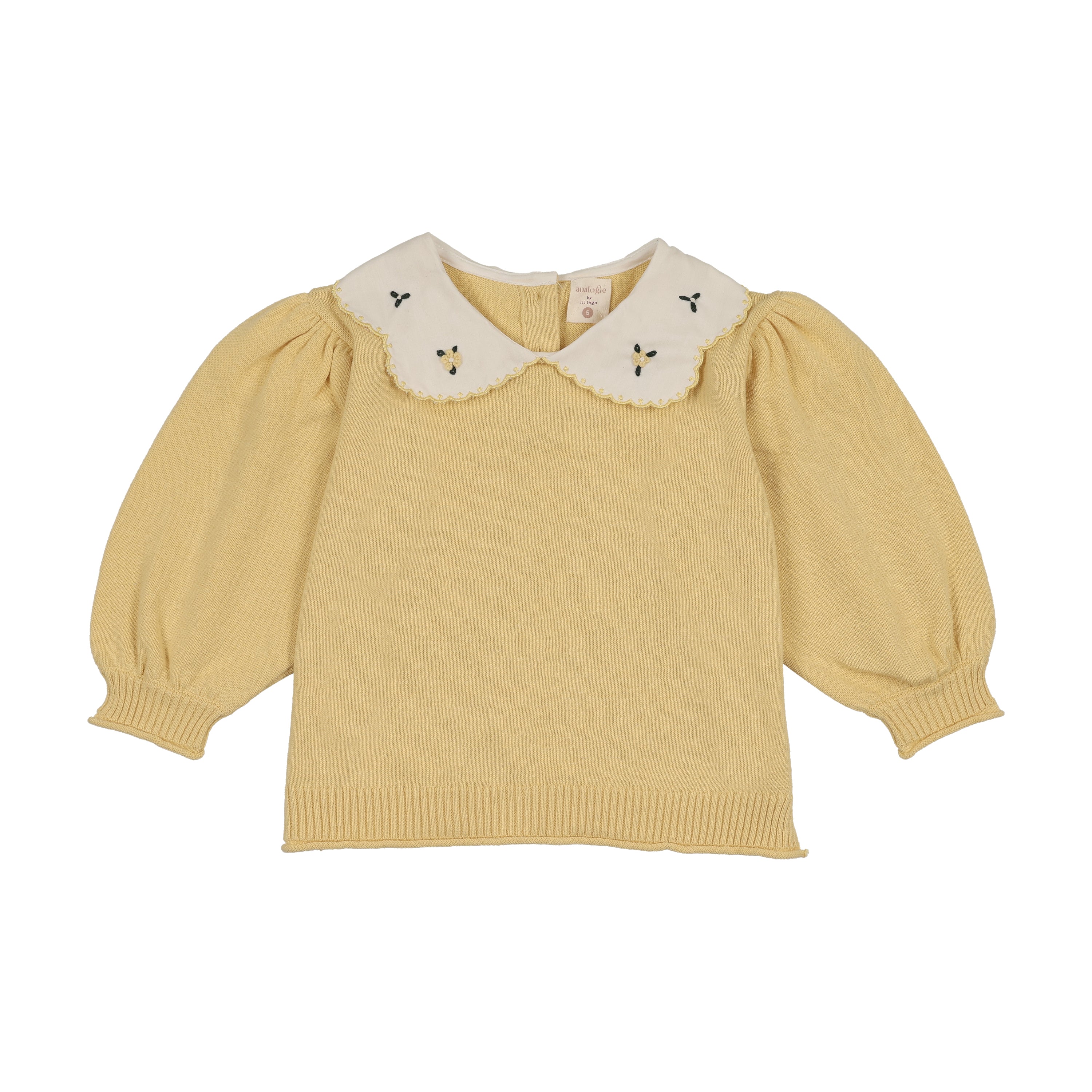 Sunny Blossoms Girls Sweater-Yellow