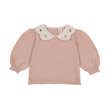 Sunny Blossoms Girls Sweater-Bud Pink