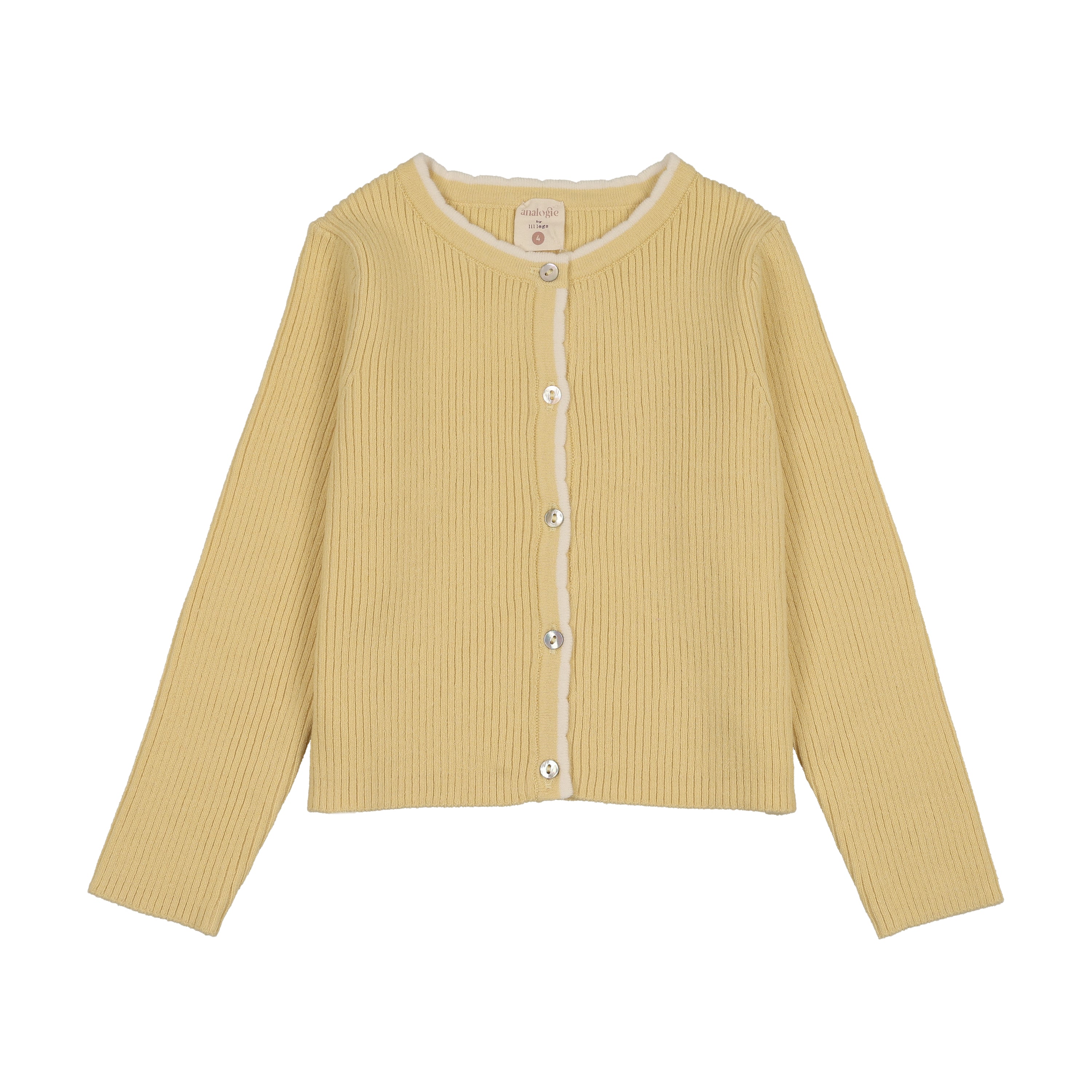 Scallop Rib Cardigan-Yellow