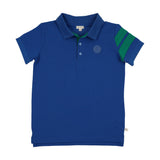 Stripe Detail Polo SS-Electric Blue