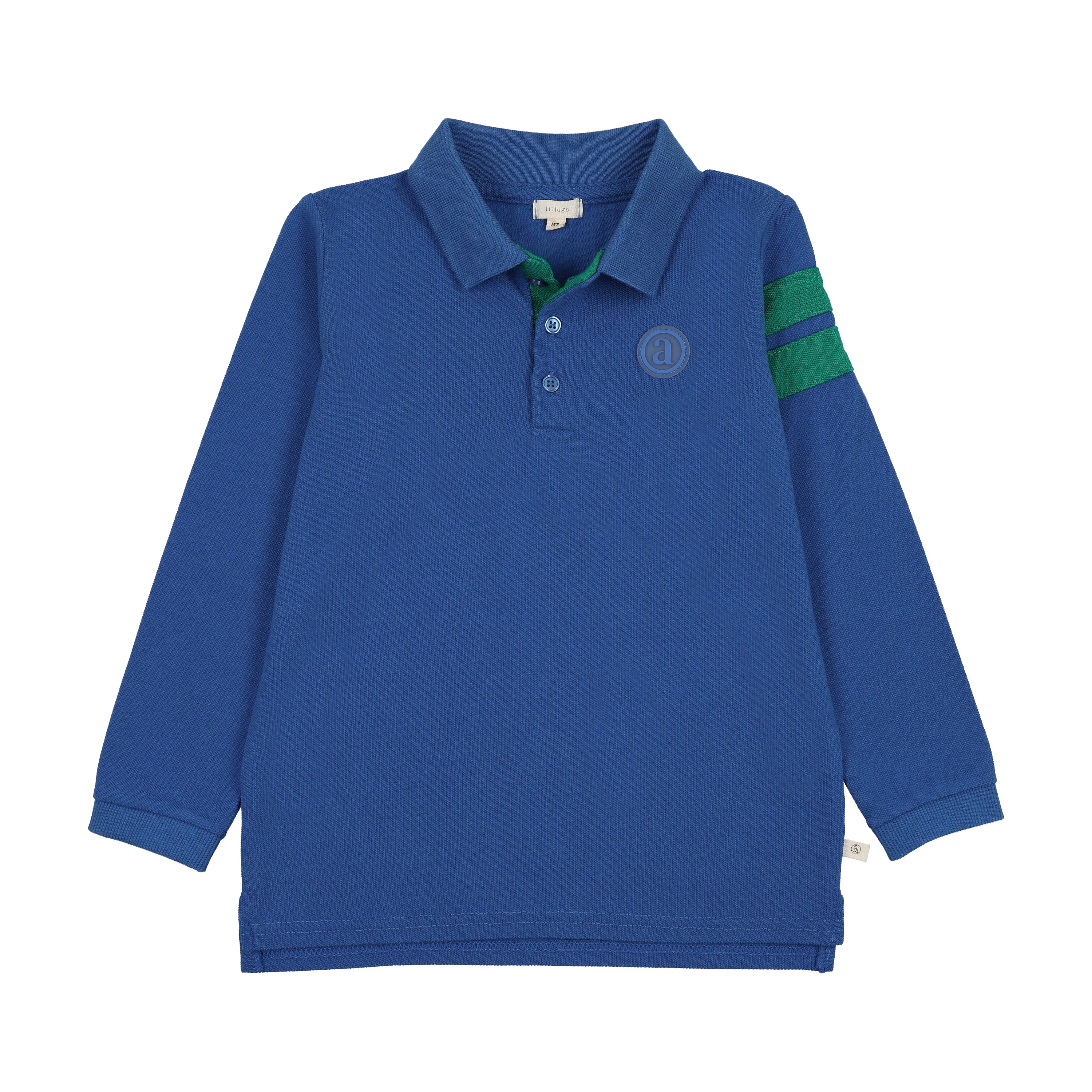 Stripe Detail Polo LS-Electric Blue