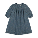 Dainty Denim Dress 3/4 Sleeves-Blue