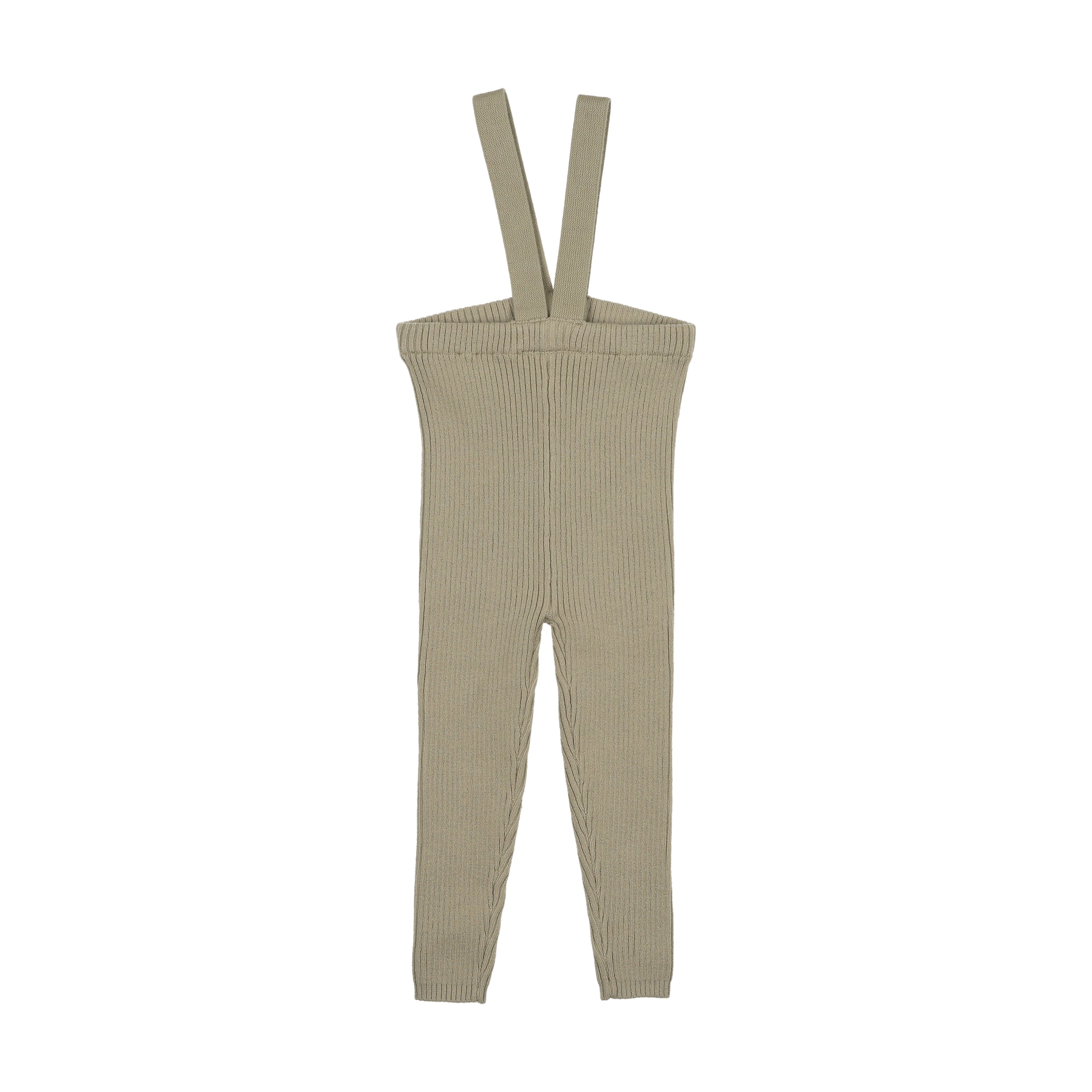 Lil Legs Knit Long Suspender Leggings - Mid Grey main image 1