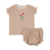 Gingham Flower Set-Pink