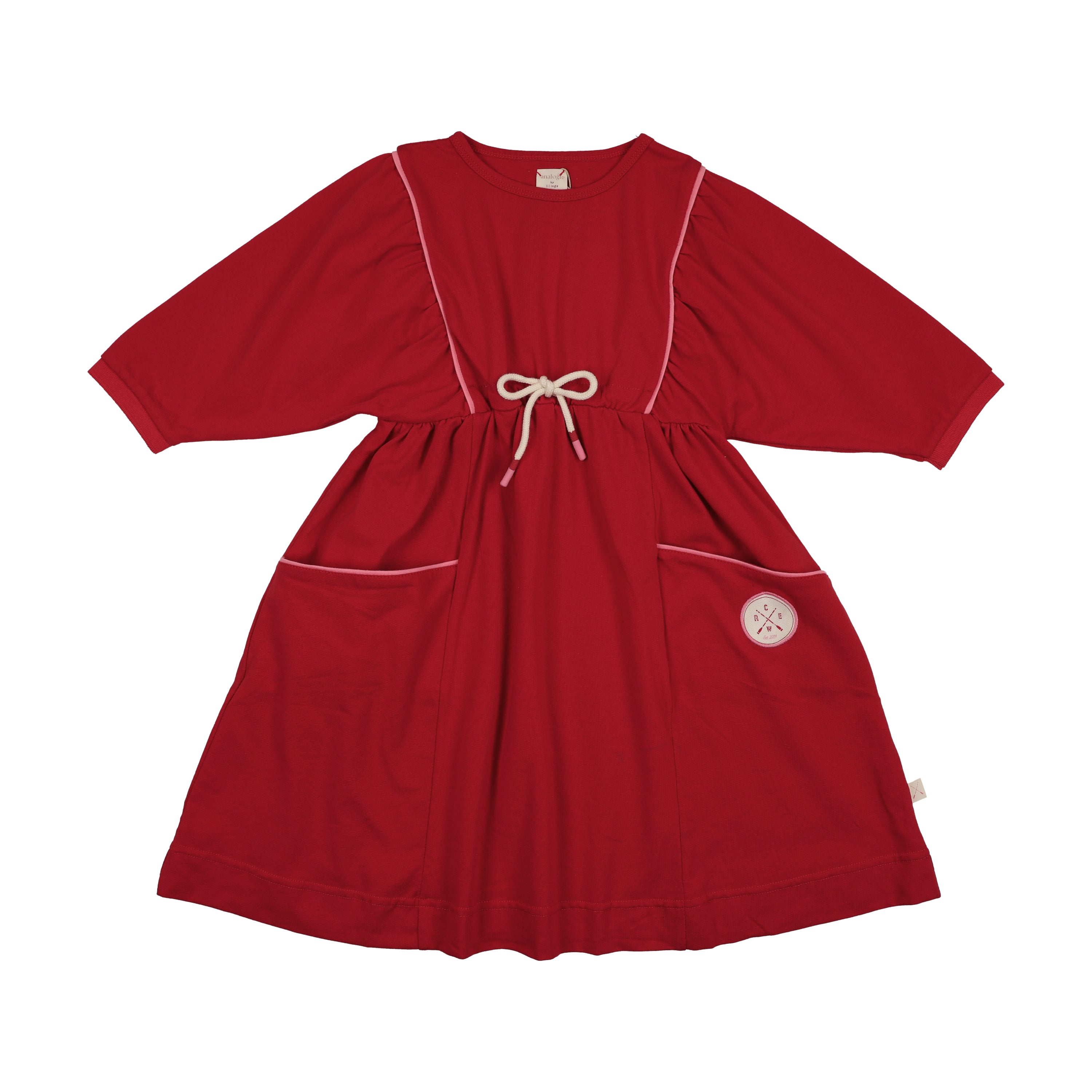 Boating Crew Dress 3/4-Red