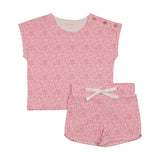 Printed Toddler Set-Bright Pink Mini Floral