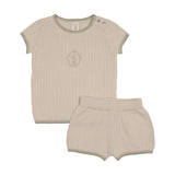 Boys Knit Emblem Set-Wheat