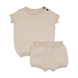 Multi Knit Crewneck Set-Wheat