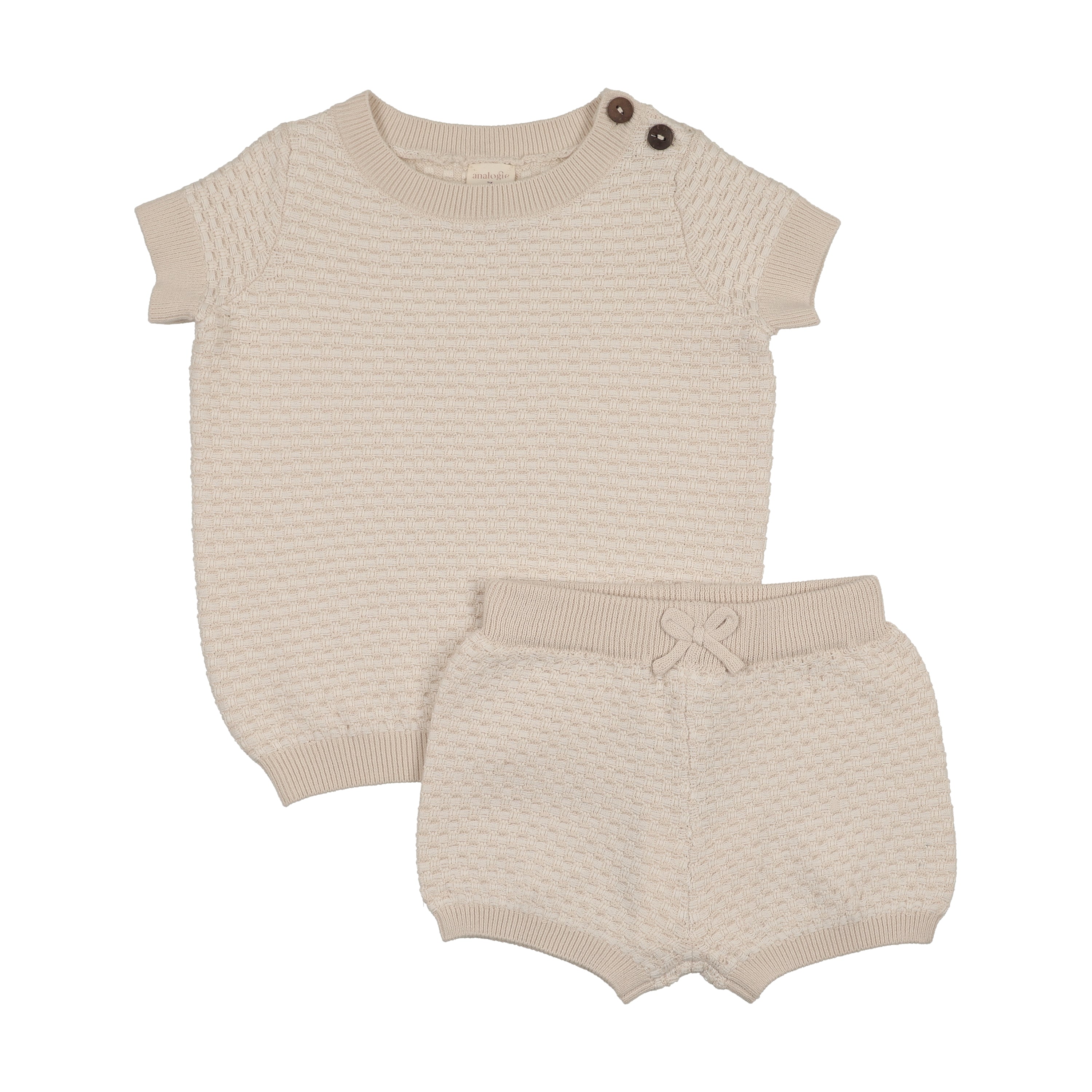 Multi Knit Crewneck Set-Wheat