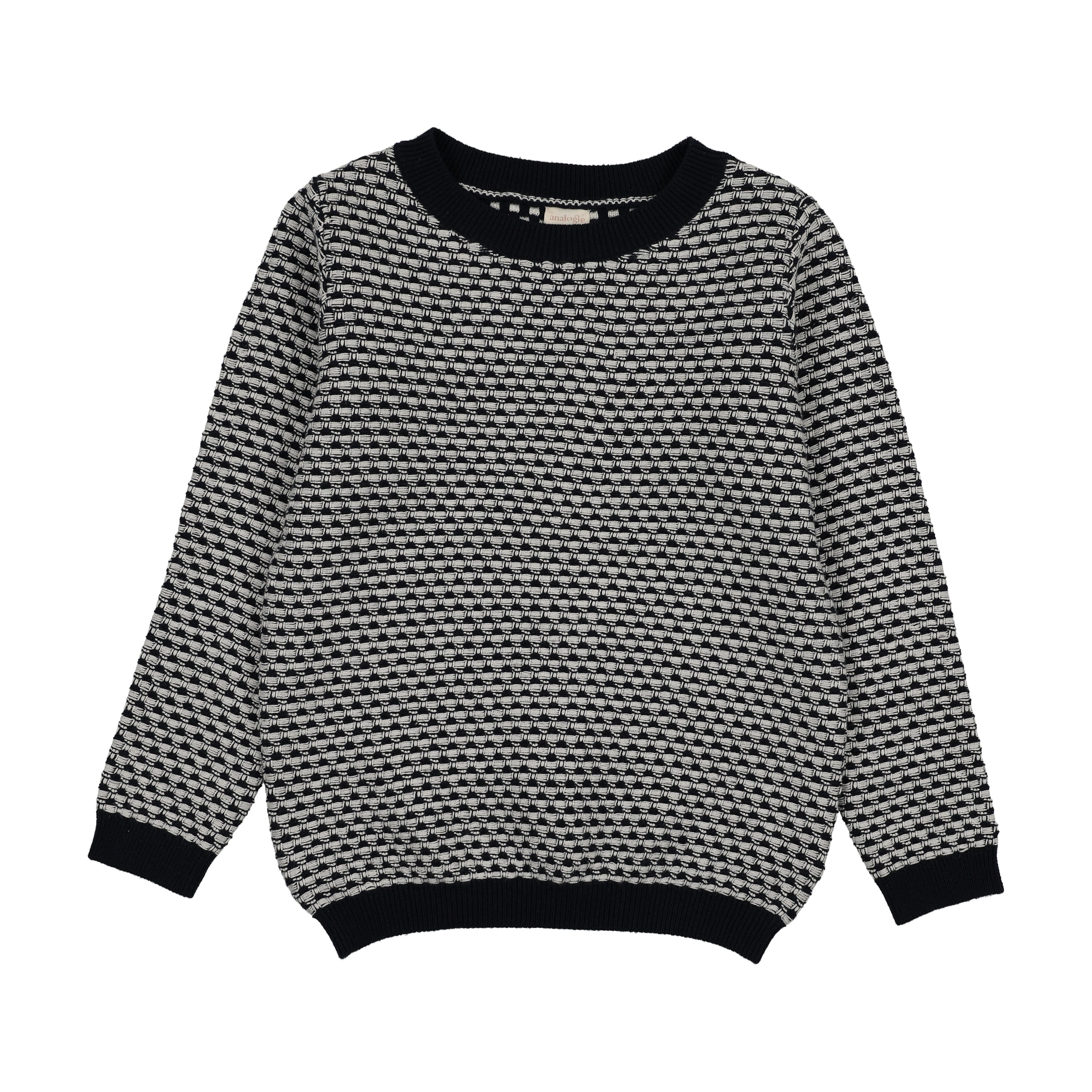Long Sleeve Crewneck Sweater-Navy