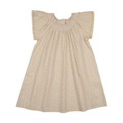 Sunny Blossoms Flutter Dress-Yellow