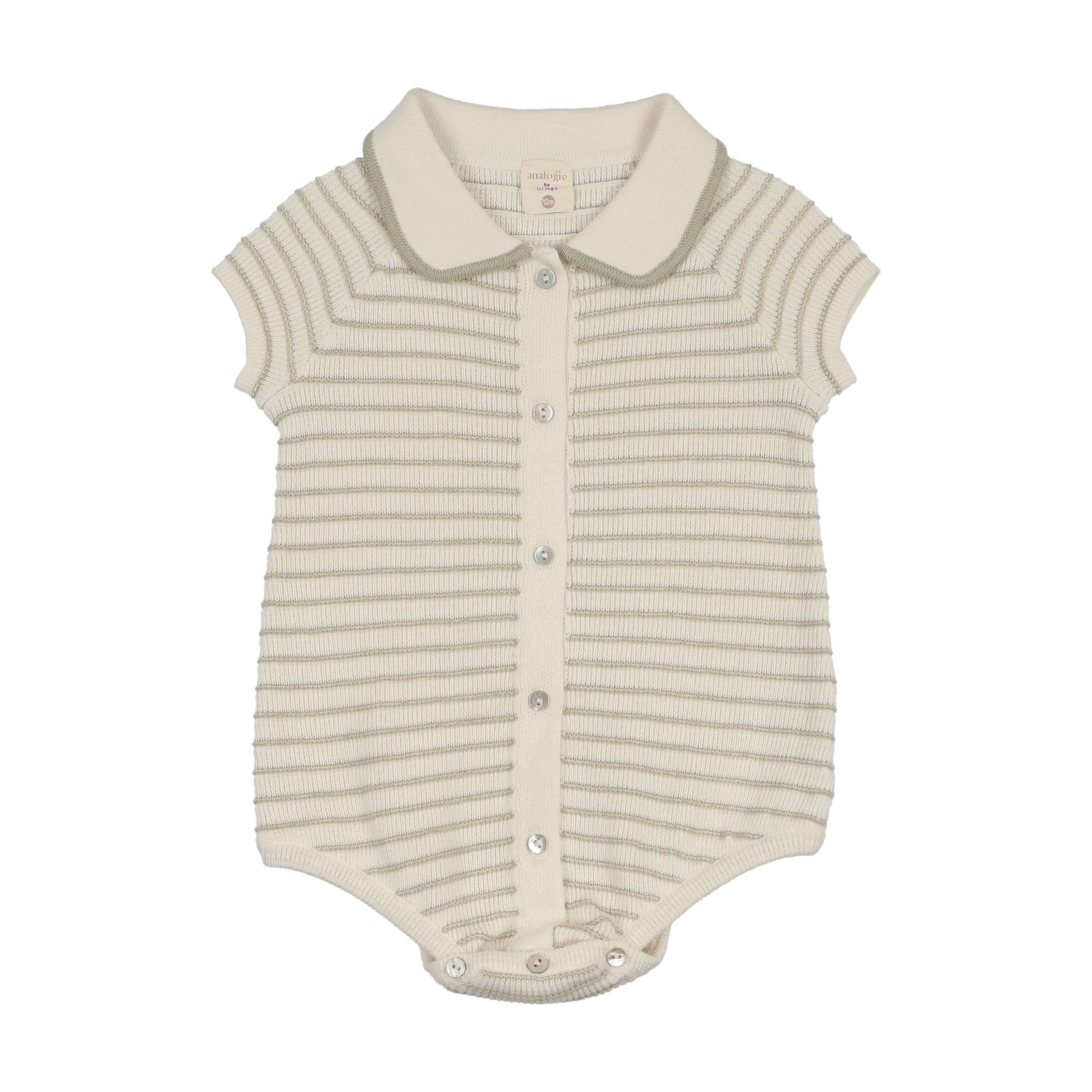 Textured Knit Romper-Shrub Green