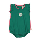 Boating Crew Girls Romper-Electric Green