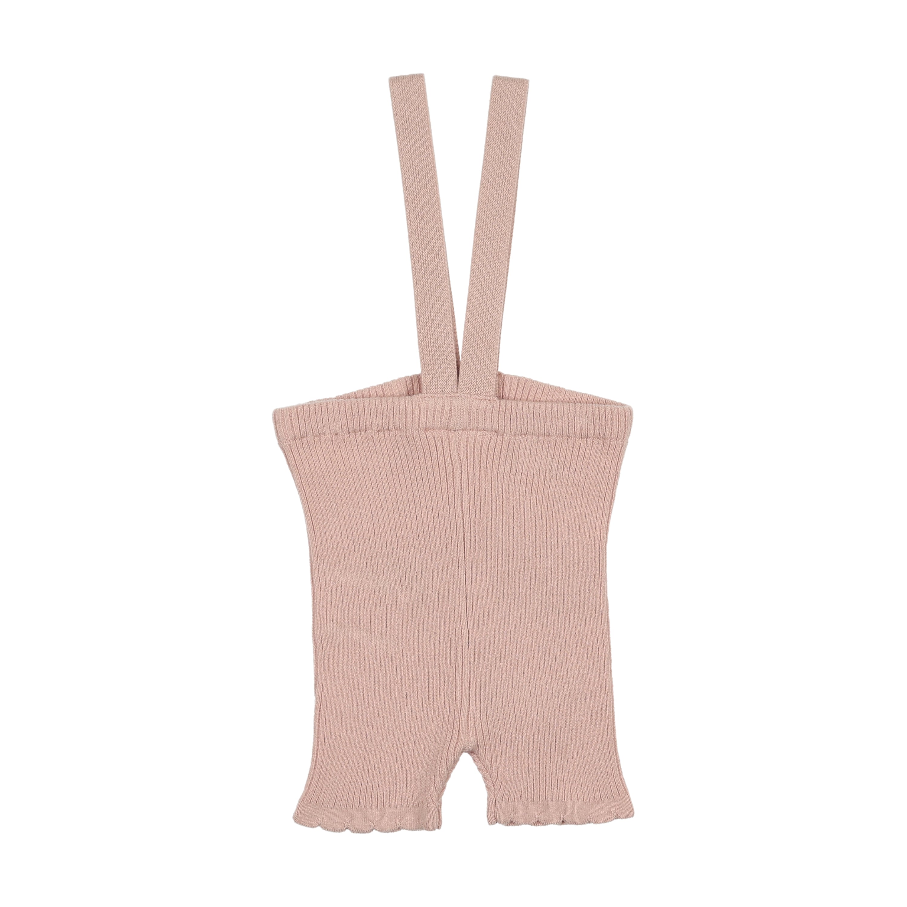 Scallop Suspender Shorts-Bud Pink