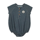 Dainty Denim Boys Romper-Blue Stripe