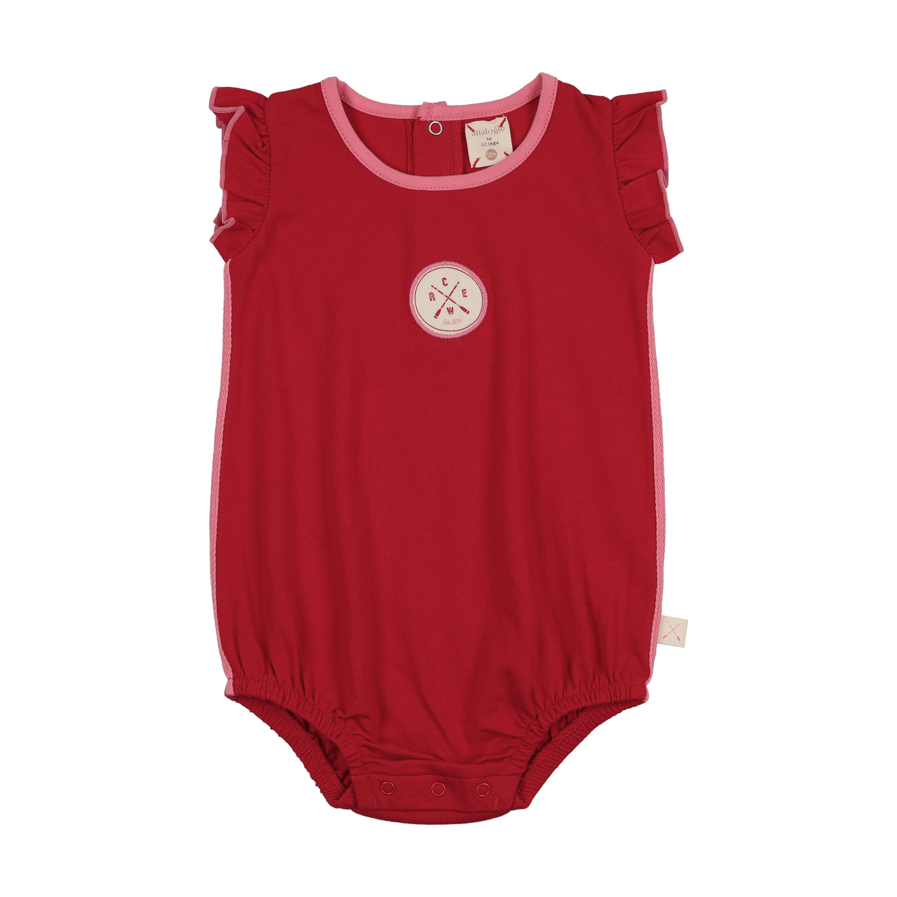 Boating Crew Girls Romper-Red