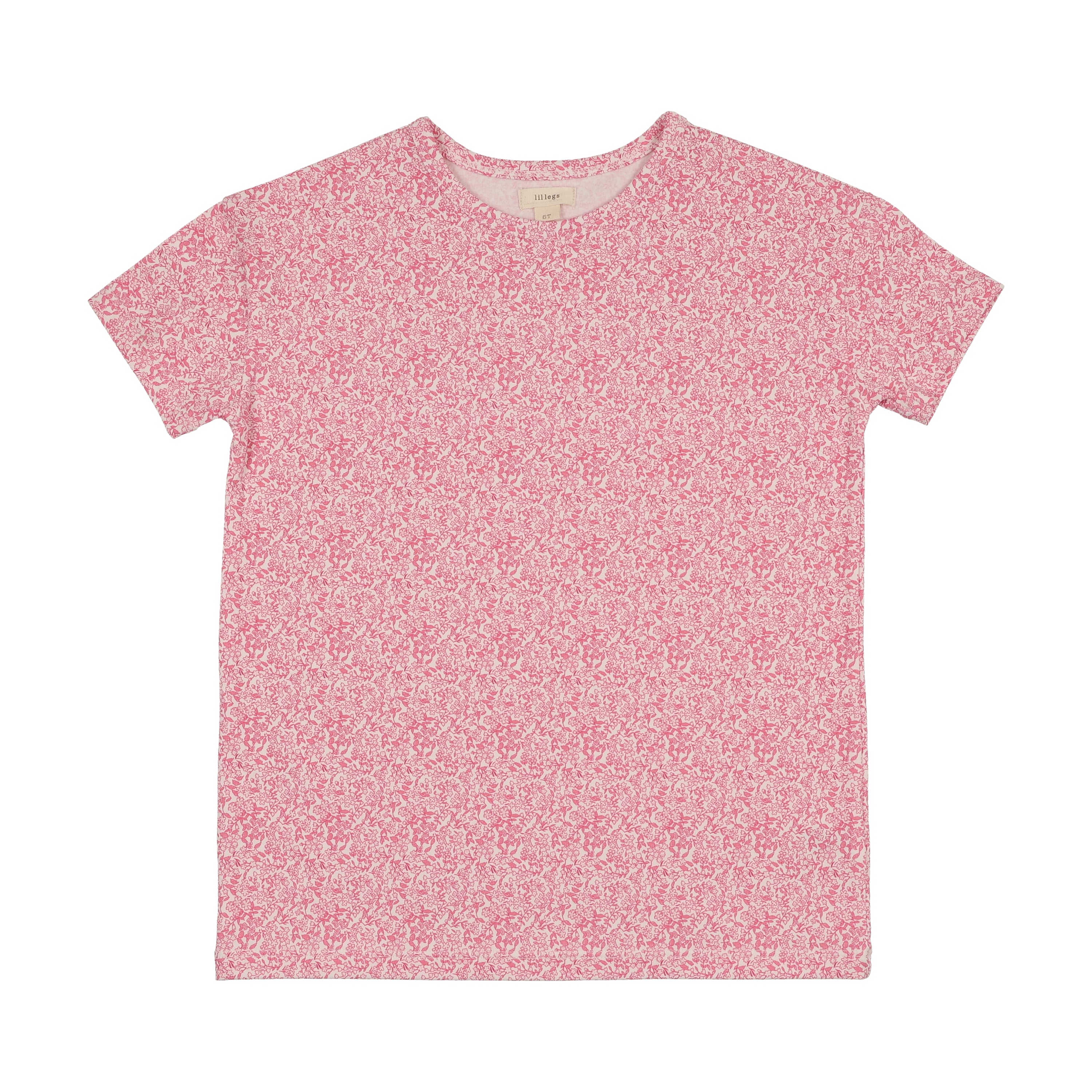 Classic Printed Tee SS-Bright Pink Mini Floral