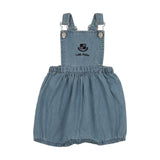 Denim City Girls Romper-Mid Blue Wash