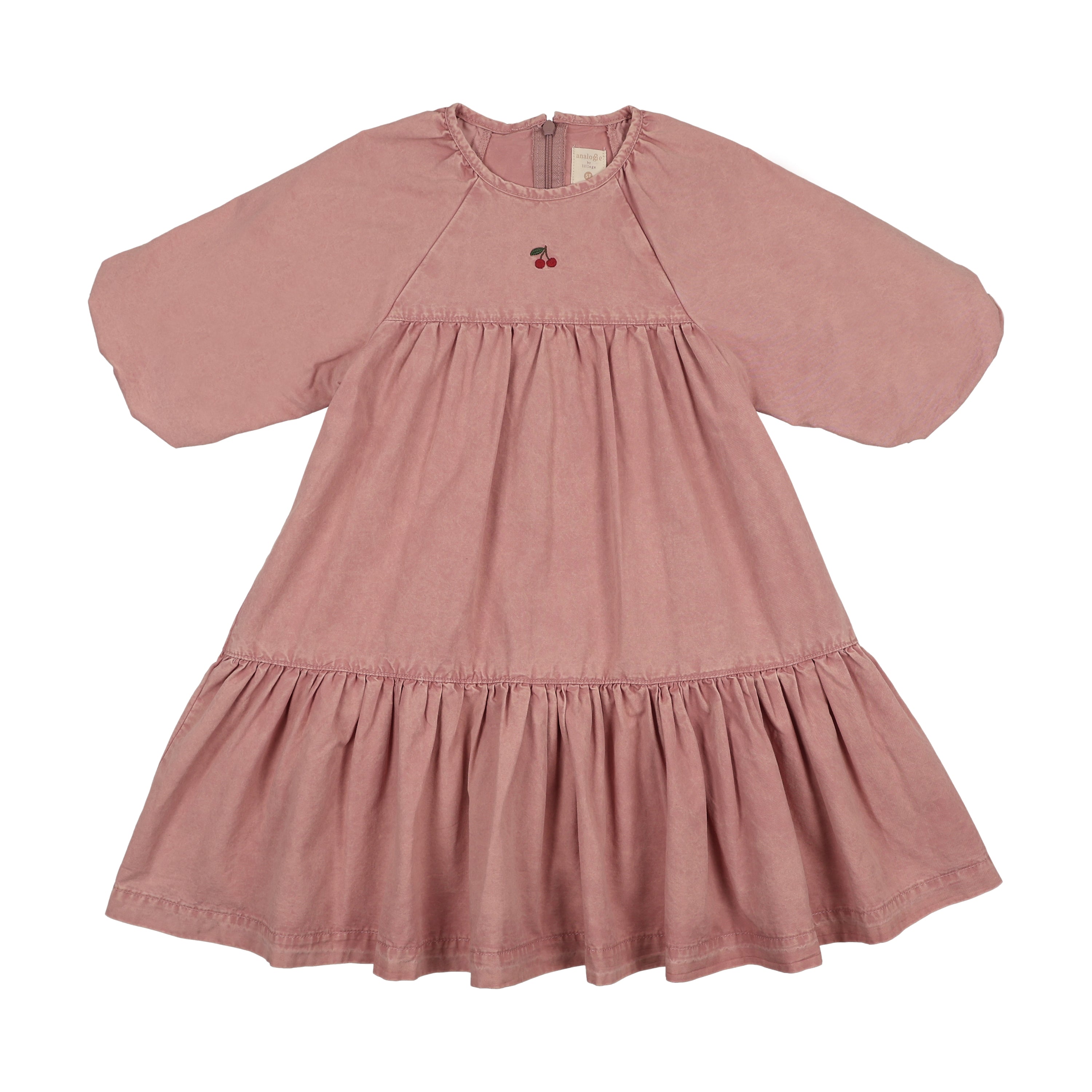 Denim Capsule Dress 3/4 Sleeves-Pink Wash