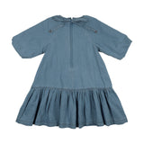 Denim Capsule Dress 3/4 Sleeves-Blue Tencel