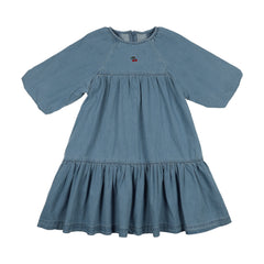 Denim Capsule Dress 3/4 Sleeves-Blue Tencel