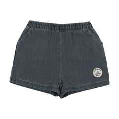 Dainty Denim Boys Shorts-Blue Stripe