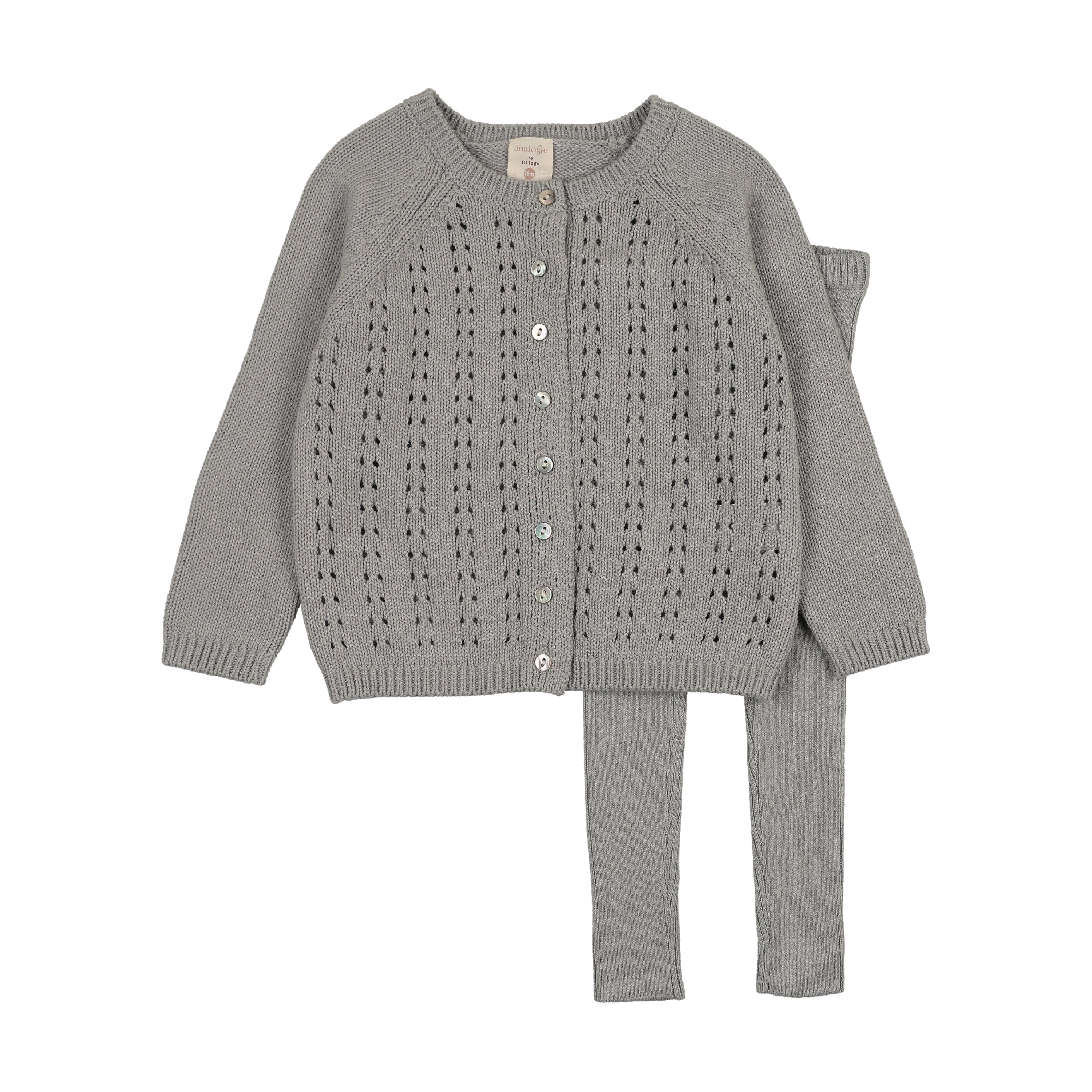 Cardigan Knit Set-Blue