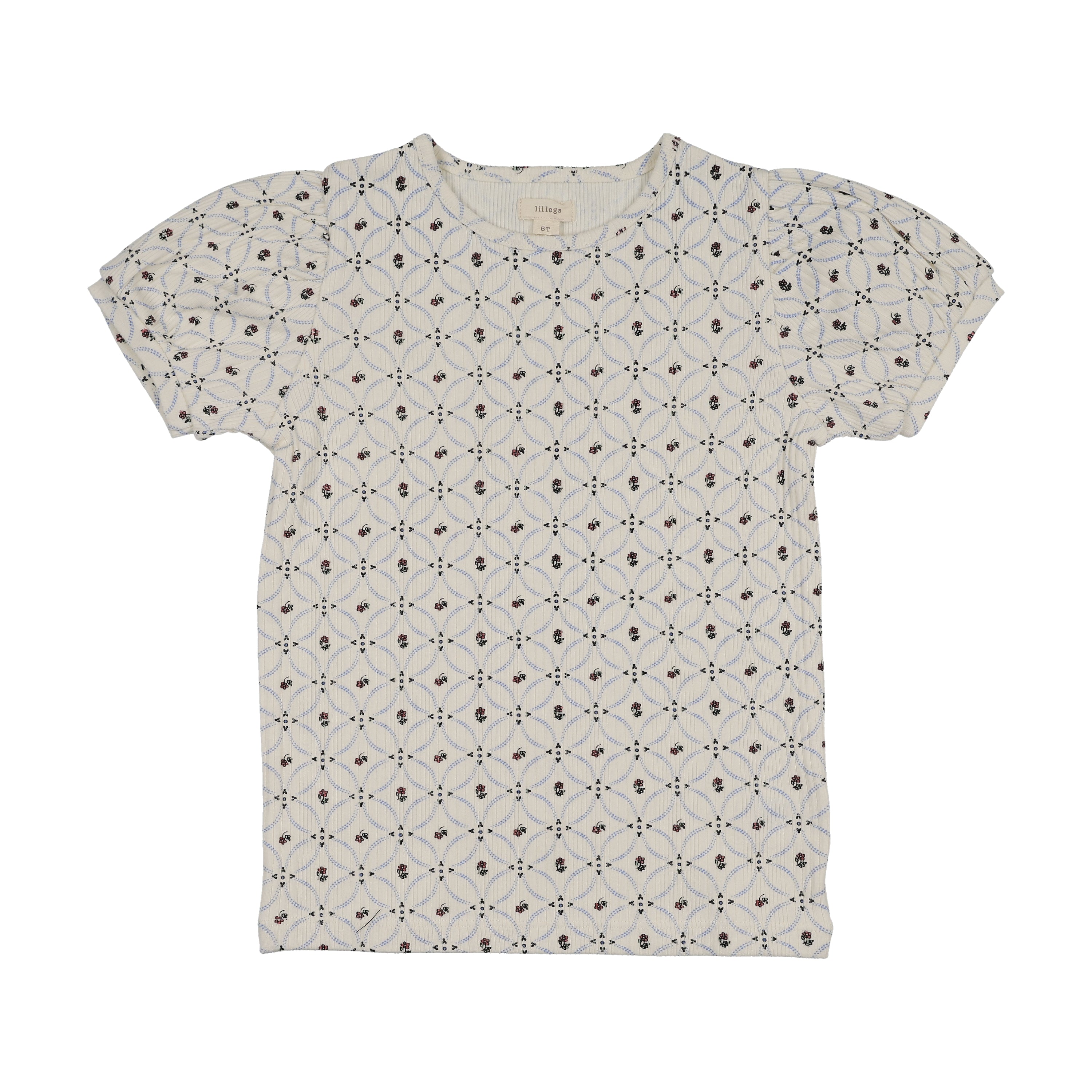 Puff Sleeve Tee SS-Floral Interlock