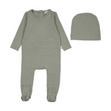 Embroidered Lounge Footie-Seafoam
