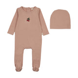 Embroidered Lounge Footie-Pink