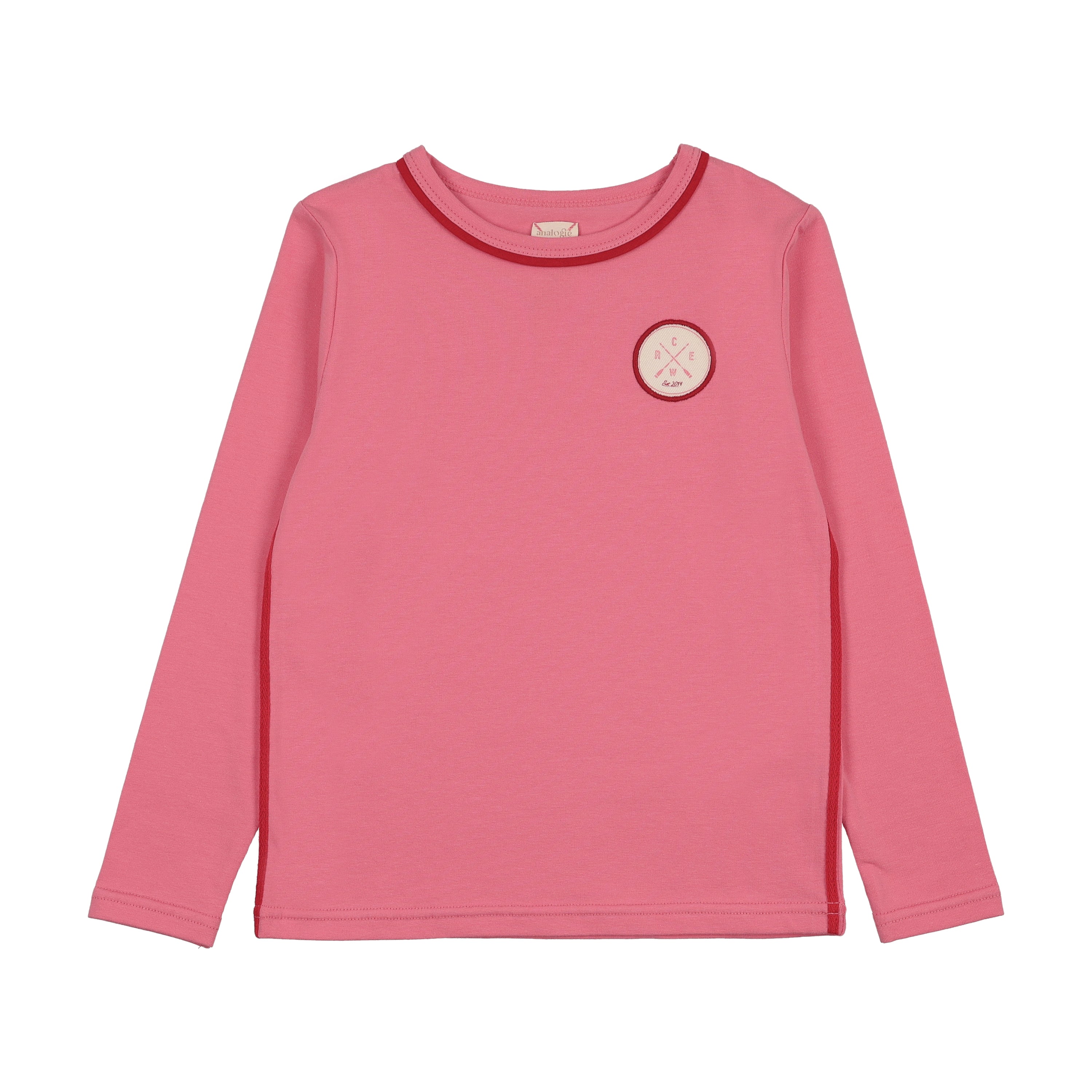 Boating Crew Long Sleeve Tee-Fresh Pink