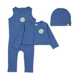 Boating Crew Boys Footie With Cardigan-Fresh Blue