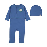 Boating Crew Boys Footie With Cardigan-Fresh Blue