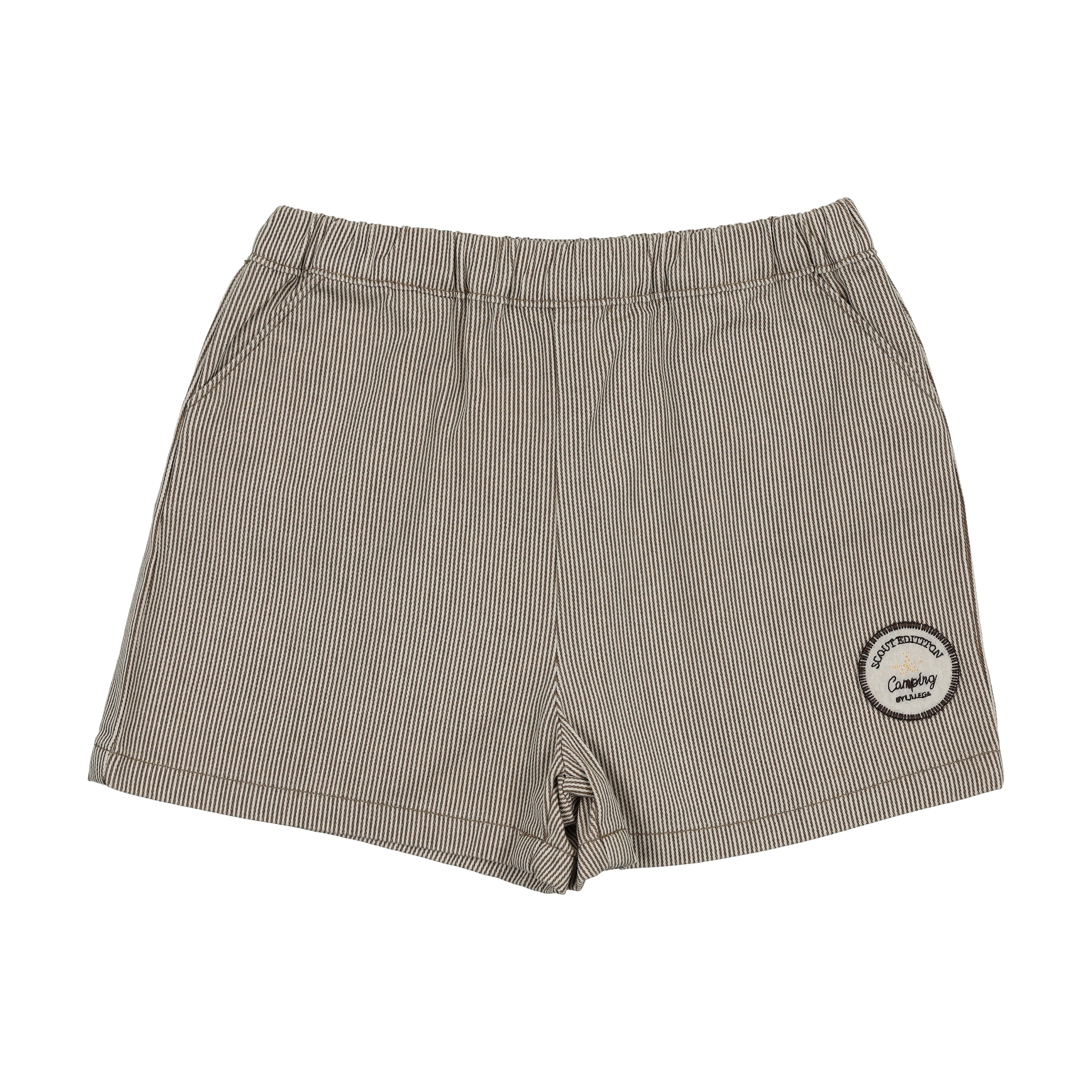 Dainty Denim Boys Shorts-Natural Stripe