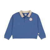 Boating Crew Patch Girls Polo-Fresh Blue