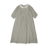 Embroidered Collar Maxi 3/4-Seafoam