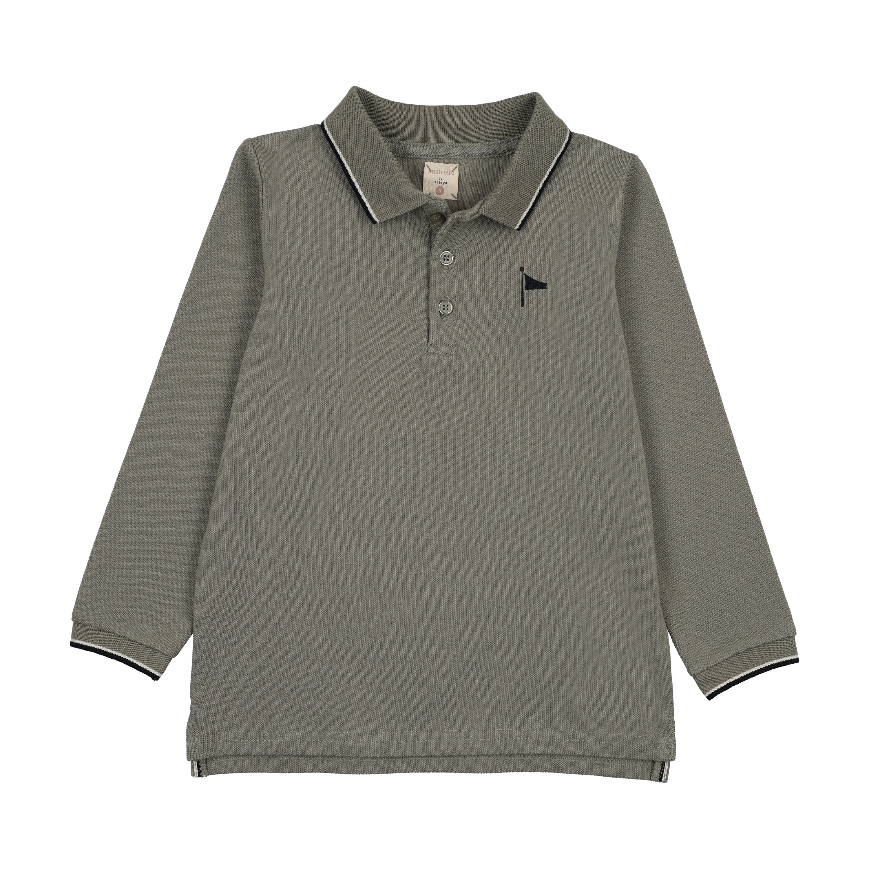 Outer Field Boys Long Sleeve Polo-Green