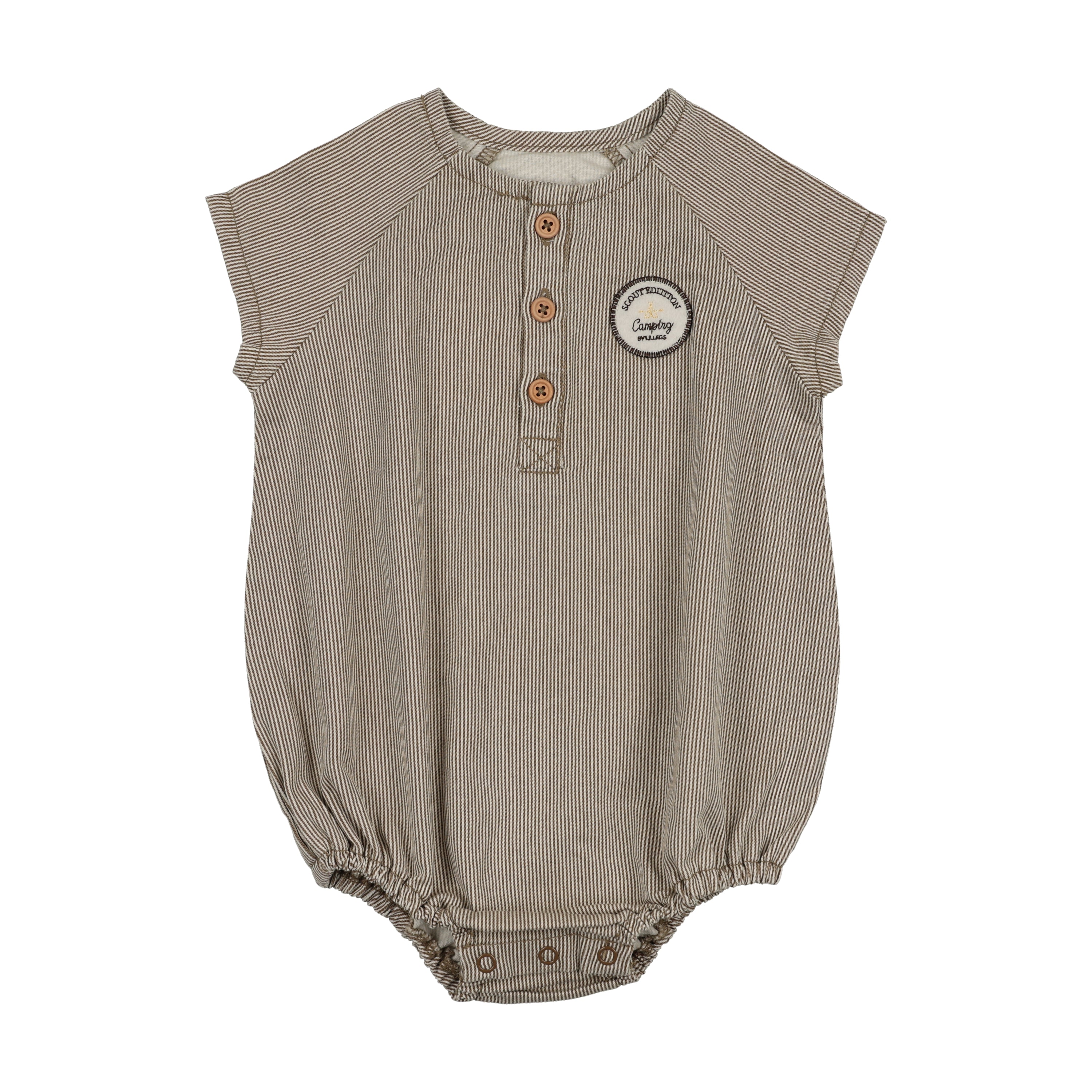 Dainty Denim Boys Romper-Natural Stripe