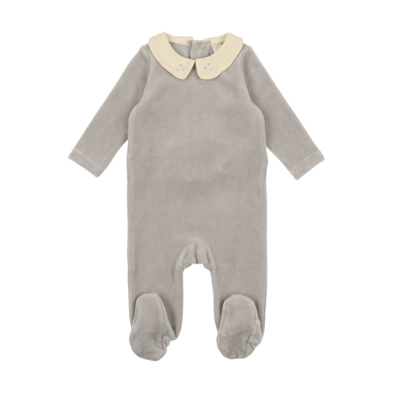 Velour Collar Footie