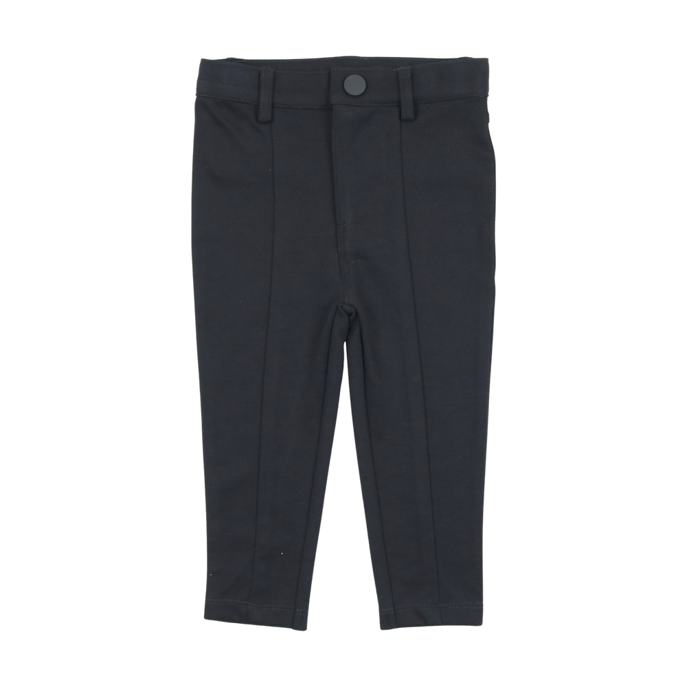 Basic Knit Stretch Pants With Seam - Heather Grey