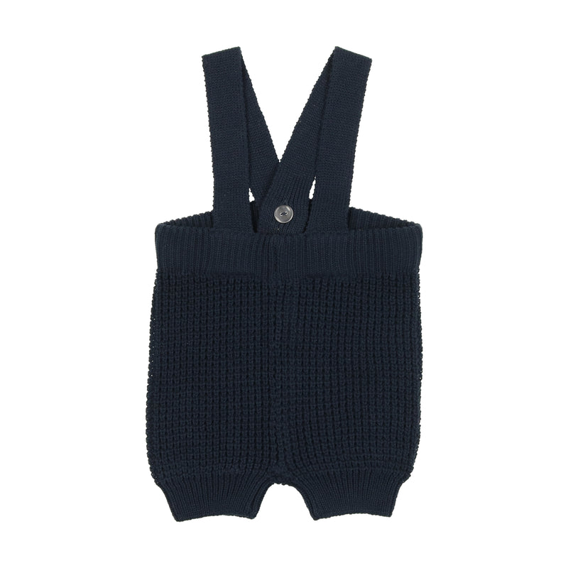 Short Knit Waffle Overalls